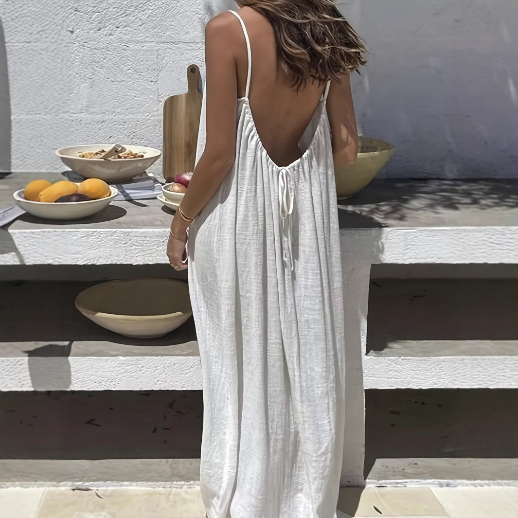 Women's Solid Color Cami Lounge Dress