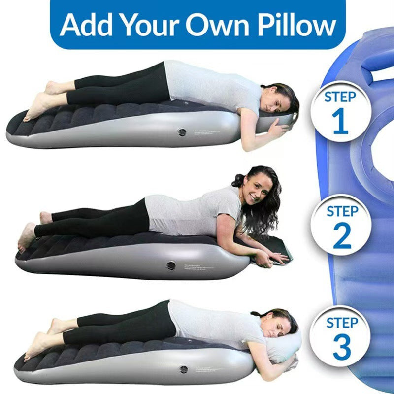 Inflatable Maternity Mattress Lying Pad Sleeping Pillow Inflatable Mattress Surface Flocking Inflatable Lying Pad