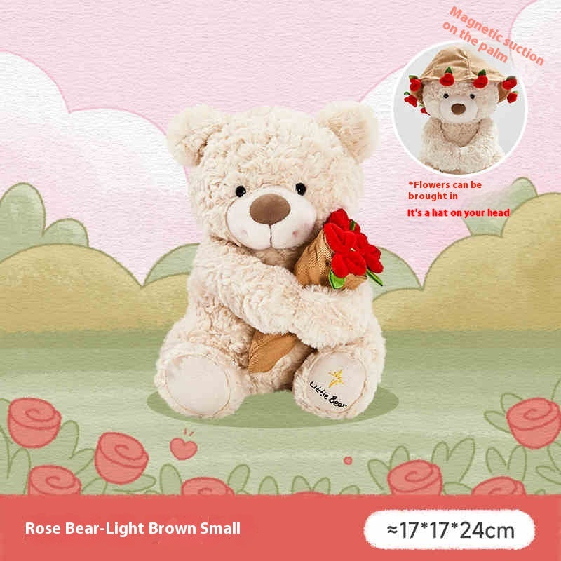 Rose Bouquet Bear Doll Plush Toy